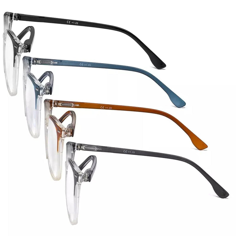 eyekeeper.com 4 Pack Oval Modern Reading Glasses Fashion Readers R9001C Eyeglasses