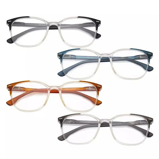 eyekeeper.com 4 Pack Oval Modern Reading Glasses Fashion Readers R9001C Eyeglasses