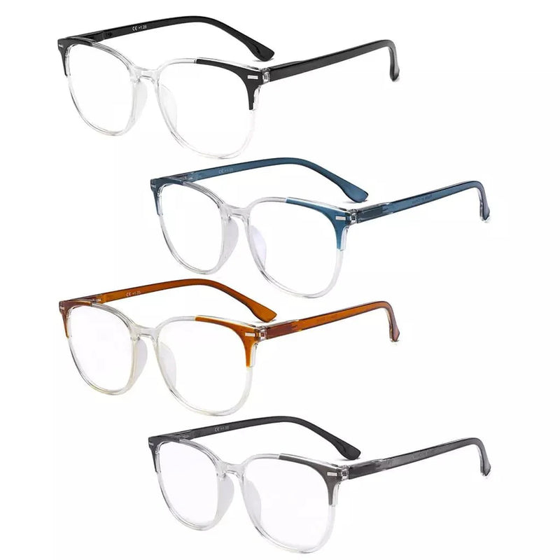 eyekeeper.com 4 Pack Oval Modern Reading Glasses Fashion Readers R9001C Eyeglasses