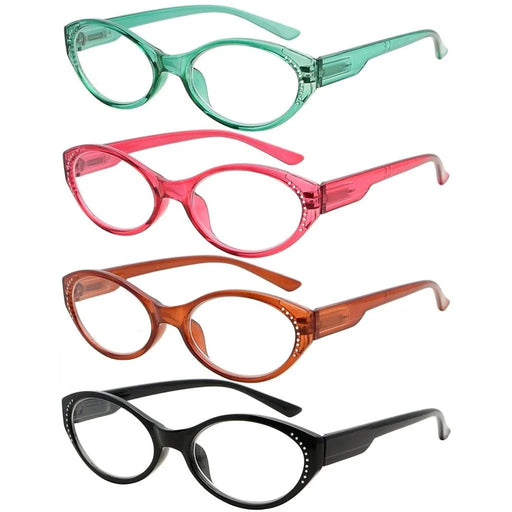eyekeeper.com 4 Pack Oval Readers Classic Design Reading Glasses R2036 Eyeglasses