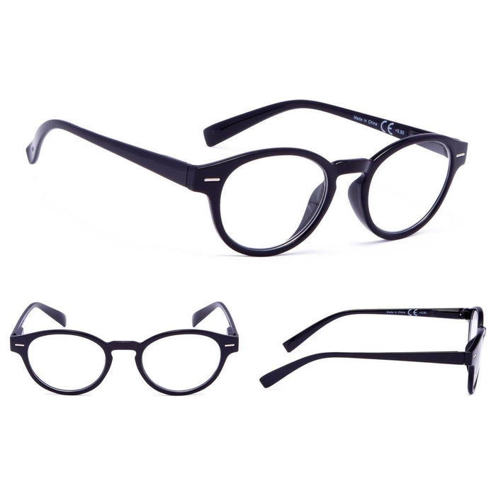 Eyekeeper - 4 Pack Oval Reading Glasses Retro Readers R091