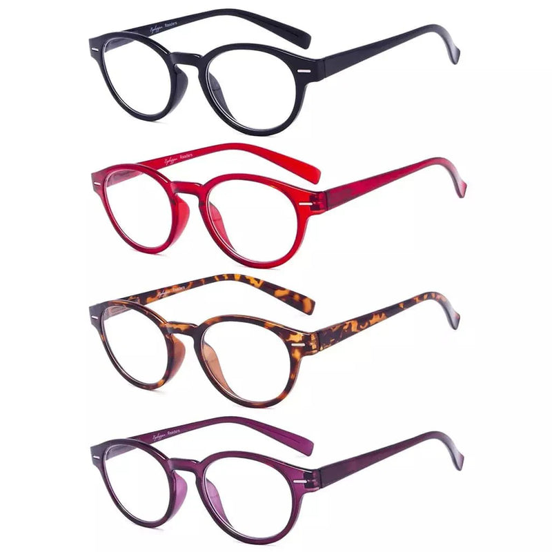 eyekeeper.com 4 Pack Oval Reading Glasses Retro Readers R091 Eyeglasses