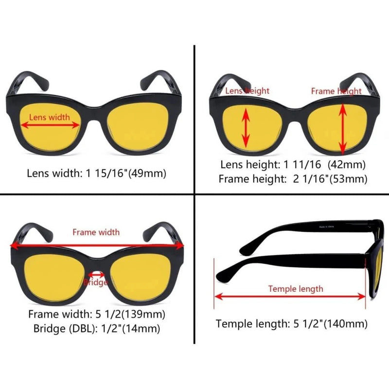 eyekeeper.com 4 Pack Oversized Blue Light Blocking Reading Glasses HP1555 Eyeglasses