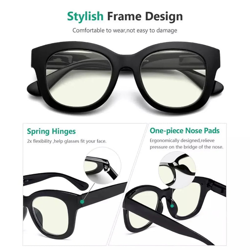 eyekeeper.com 4 Pack Oversized Blue Light Filter Reading Glasses UV1555 Eyeglasses