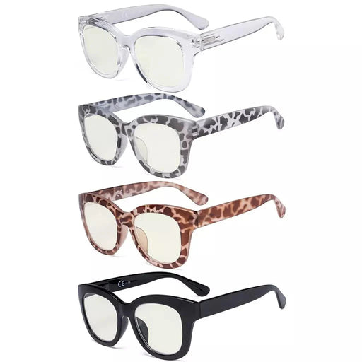 eyekeeper.com 4 Pack Oversized Blue Light Filter Reading Glasses UV1555 Eyeglasses