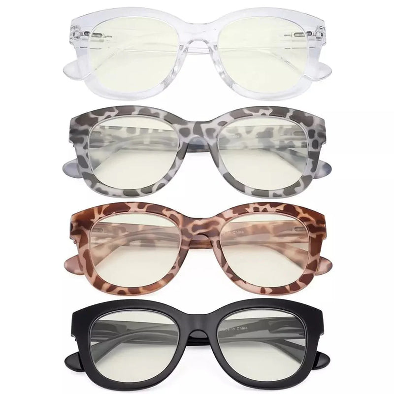 eyekeeper.com 4 Pack Oversized Blue Light Filter Reading Glasses UV1555 Eyeglasses