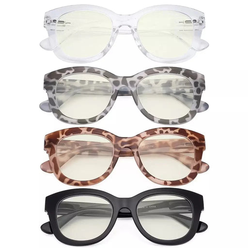eyekeeper.com 4 Pack Oversized Blue Light Filter Reading Glasses UV1555 Eyeglasses