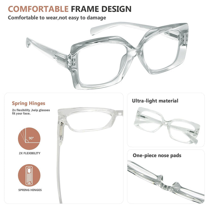 Eyekeeper - 4 Pack Stylish Design Thicker Frame Reading Glasses R2010