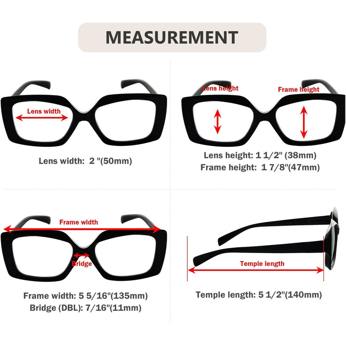 Eyekeeper - 4 Pack Stylish Design Thicker Frame Reading Glasses R2010