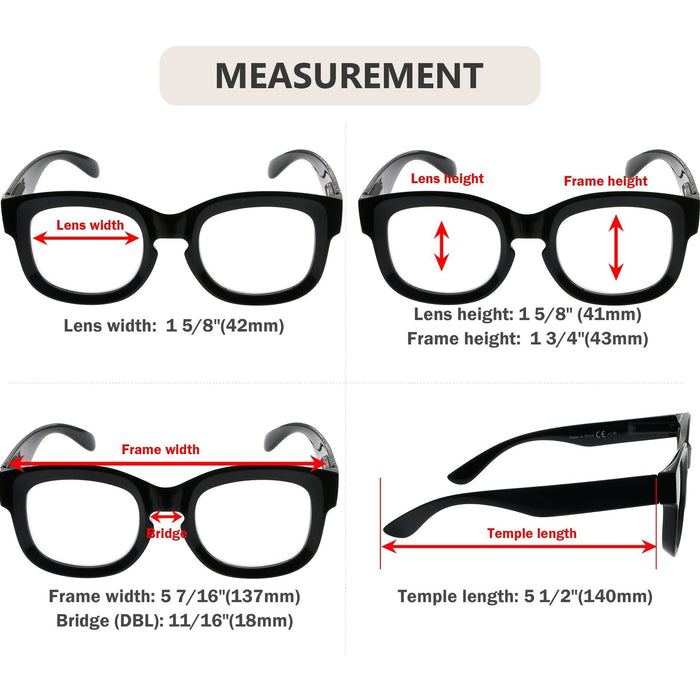 Eyekeeper - 4 Pack Thicker Frame Reading Glasses Chic Eyeglasses R2013