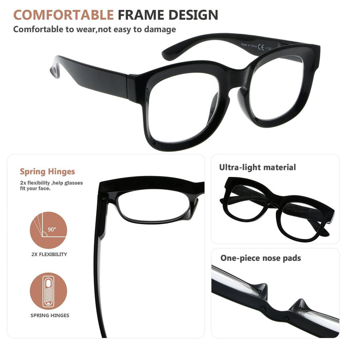 Eyekeeper - 4 Pack Thicker Frame Reading Glasses Chic Eyeglasses R2013