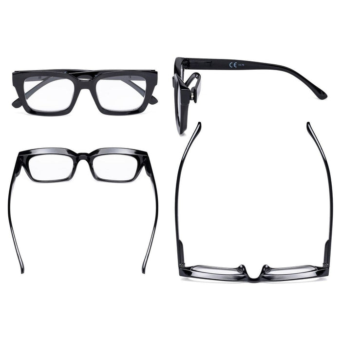 Eyekeeper - 4 Pack Fashionable Thicker Frame Reading Glasses R9106