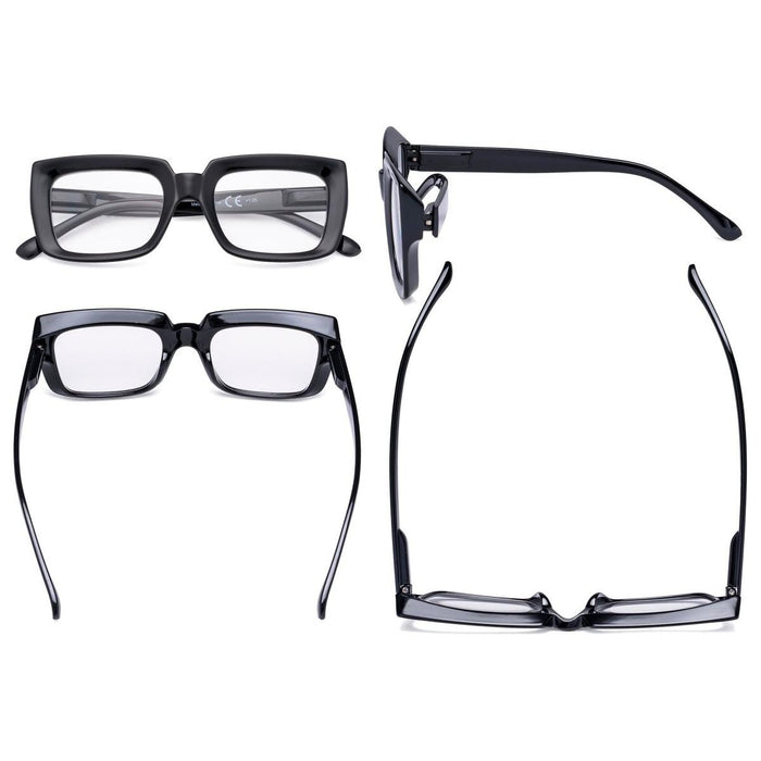 Eyekeeper - 4 Pack Trendy Reading Glasses Thicker Frame Readers R9107