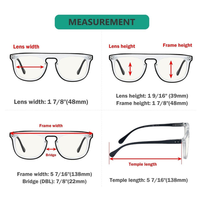 Eyekeeper - 4 Pack Stylish Progressive Multifocus Reading Glasses M2122