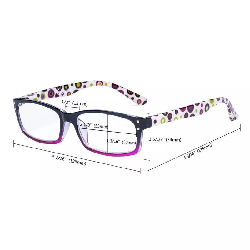 eyekeeper.com 4 Pack Patterned Temple Polka Dot Reading Glasses R103P Eyeglasses
