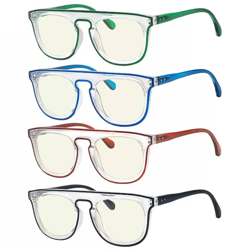 eyekeeper.com 4 Pack Pilot Stylish Blue Light Filter Reading Glasses UV2122 Eyeglasses