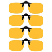 eyekeeper.com 4 Pack Polarized Clip on Flip up Night Driving Glasses JQ3 (58MMX40MM) Sunglasses
