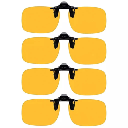 eyekeeper.com 4 Pack Polarized Clip on Flip up Night Driving Glasses JQ3 (58MMX40MM) Sunglasses
