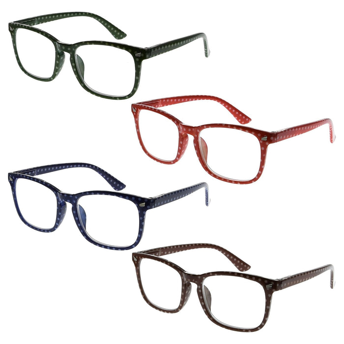 Eyekeeper - 4 Pack Polka Dots Pattern Reading Glasses Rt1801P