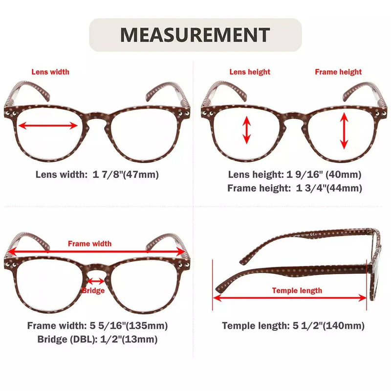 eyekeeper.com 4 Pack Polka Dots Pattern Reading Glasses R060P Eyeglasses