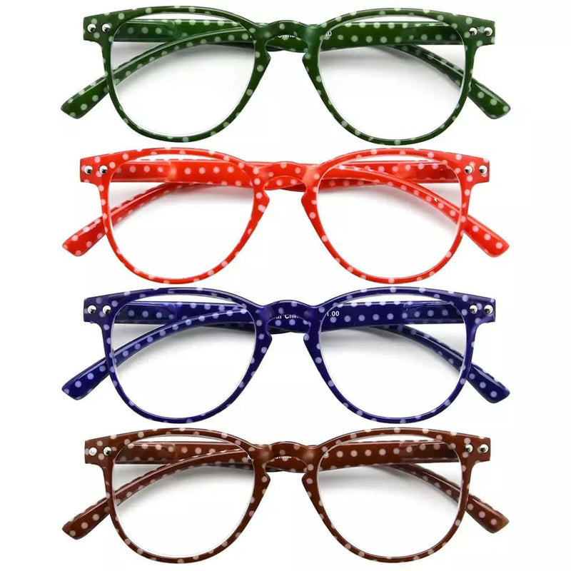 eyekeeper.com 4 Pack Polka Dots Pattern Reading Glasses R060P Eyeglasses