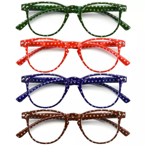 eyekeeper.com 4 Pack Polka Dots Pattern Reading Glasses R060P Eyeglasses
