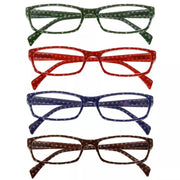 eyekeeper.com 4 Pack Polka Dots Pattern Temple Reading Glasses RT1803PB Eyeglasses