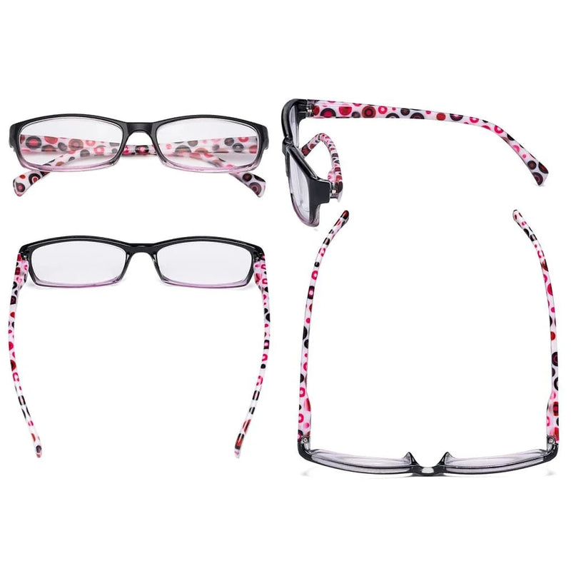 eyekeeper.com 4 Pack Polka Dots Rectangle Reading Glasses RT1803P Eyeglasses