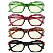 eyekeeper.com 4 Pack Polygon Blue Light Filter Reading Glasses UV2129 Eyeglasses