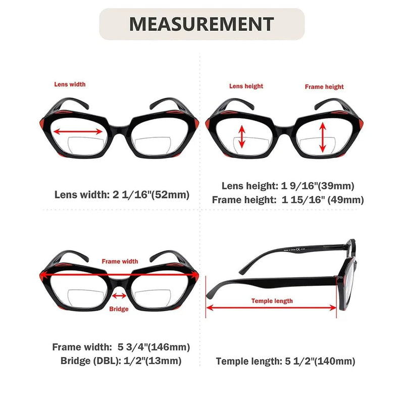 eyekeeper.com 4 Pack Polygon Retro Bifocal Reading Glasses Edgy Readers BR2129 Eyeglasses