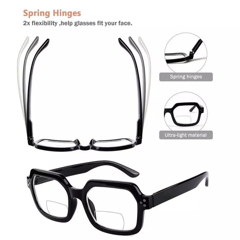 eyekeeper.com 4 Pack Polygon Trendy Bifocal Reading Glasses Polygonal Readers BR2130 Eyeglasses