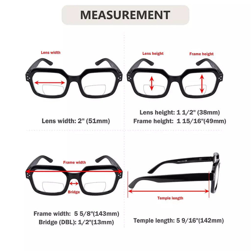 eyekeeper.com 4 Pack Polygon Trendy Bifocal Reading Glasses Polygonal Readers BR2130 Eyeglasses