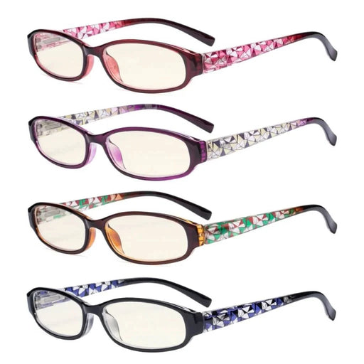 eyekeeper.com 4 Pack Print Blue Light Filter Reading Glasses UVR9104T Eyeglasses