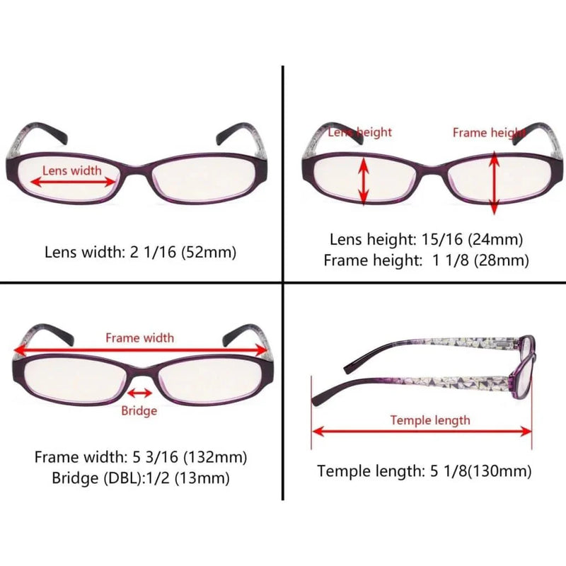 eyekeeper.com 4 Pack Print Blue Light Filter Reading Glasses UVR9104T Eyeglasses