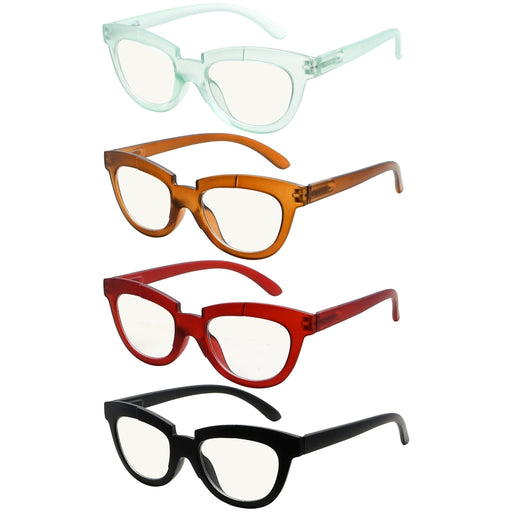 Eyekeeper  - 4 Pack Cat-eye Multifocus Reading Glasses M2102