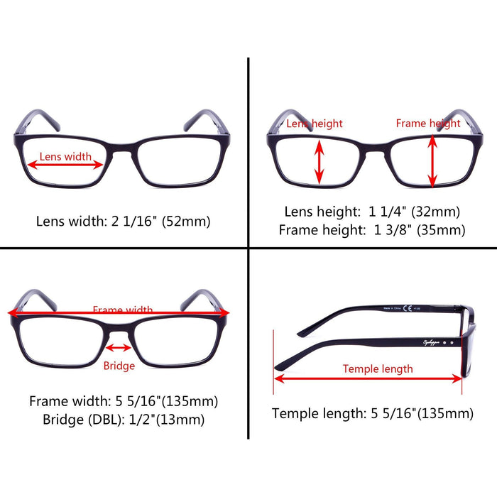 Eyekeeper  - 4 Pack Elegant Retro Comfort Reading Glasses Women Men R898