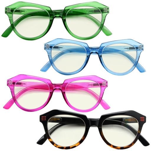 Eyekeeper  - 4 Pack Cat-eye Blue Light Filter Reading Glasses UV2110