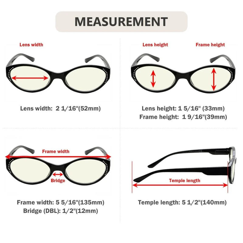 eyekeeper.com 4 Pack Reading Glasses Blue Light Filter UVR2036 Eyeglasses