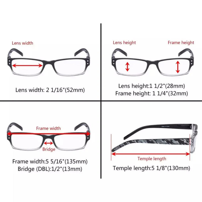 eyekeeper.com 4 Pack Reading Glasses Fashion Readers R012B-A Eyeglasses