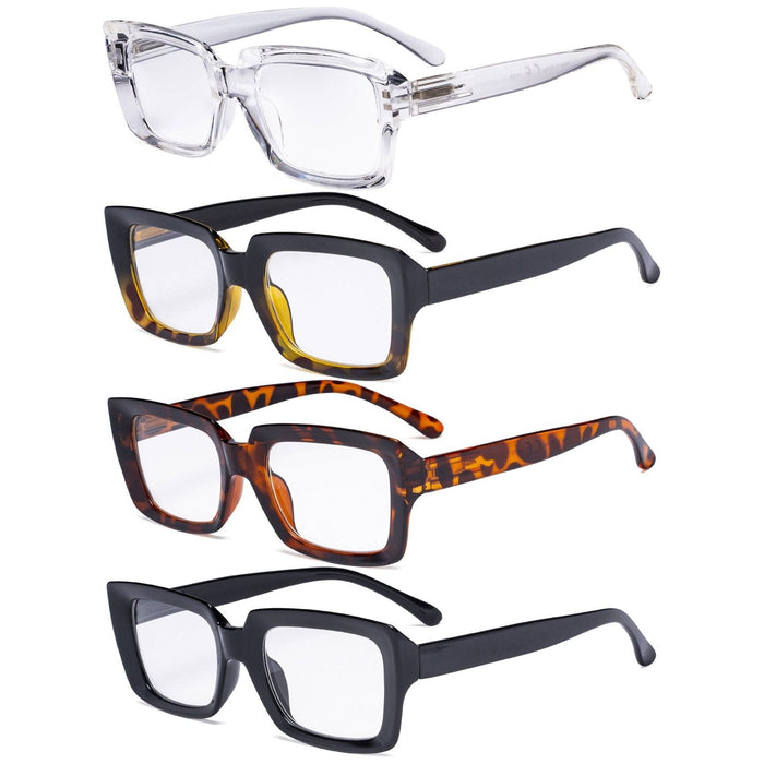 Eyekeeper - 4 Pack Stylish Reading Glasses Fashionable Readers R9107-1