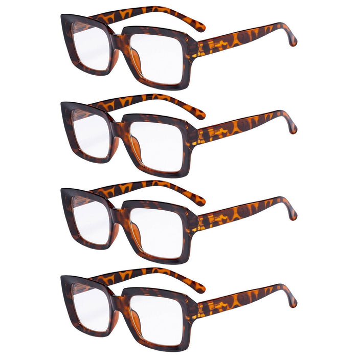 Eyekeeper - 4 Pack Stylish Reading Glasses Fashionable Readers R9107-1