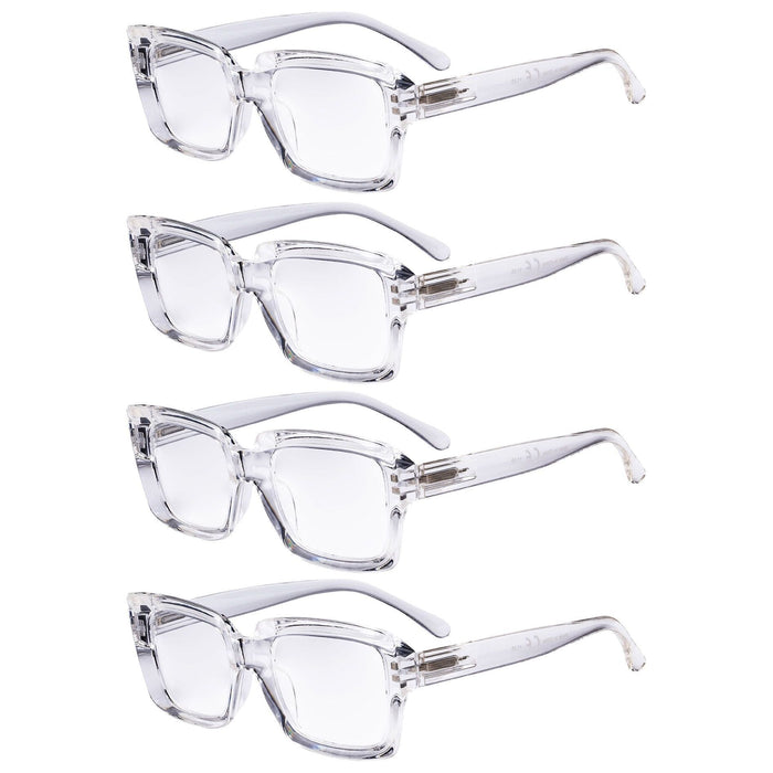 Eyekeeper - 4 Pack Stylish Reading Glasses Fashionable Readers R9107-1