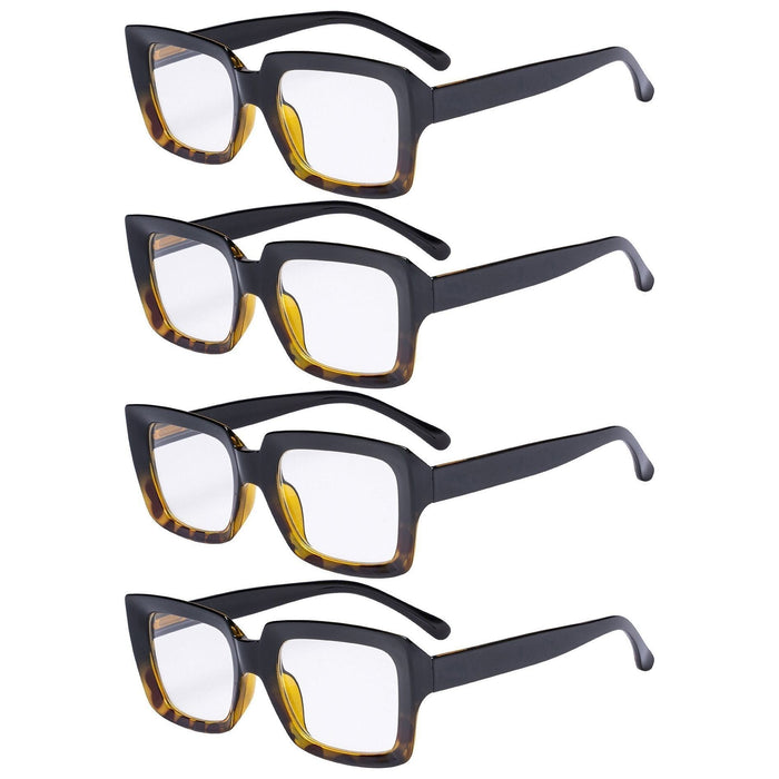 Eyekeeper - 4 Pack Stylish Reading Glasses Fashionable Readers R9107-1