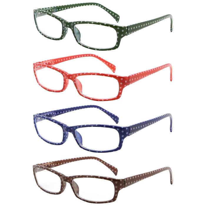 Eyekeeper - 4 Pack Polka Dots Pattern Reading Glasses Rt1803Pb