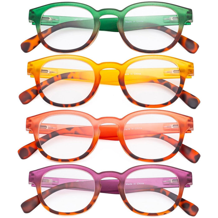 Eyekeeper  - 4 Pack Fashion Oval Colorful Reading Glasses R124D