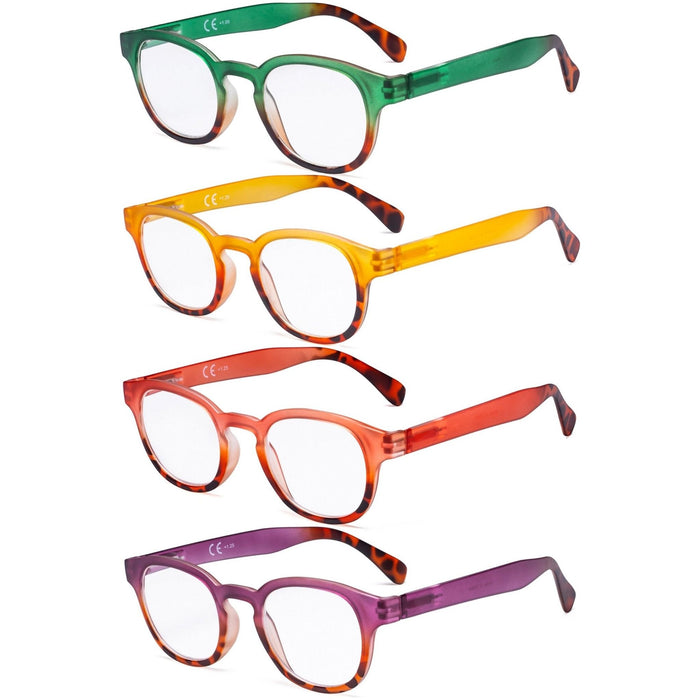 Eyekeeper  - 4 Pack Fashion Oval Colorful Reading Glasses R124D