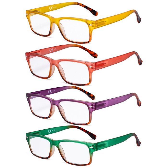 Eyekeeper  - 4 Pack Elegant Rectangle Reading Glasses R108D