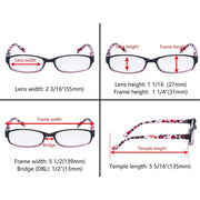 eyekeeper.com 4 Pack Reading Glasses with Cute Polka Dots Temples R908PC Eyeglasses