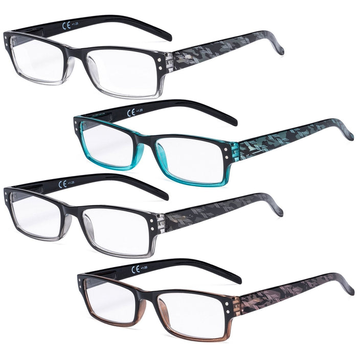 Eyekeeper - 4 Pack Reading Glasses Fashion Readers R012B-A