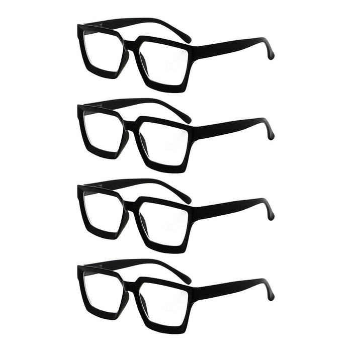 Eyekeeper - 4 Pack Stylish Reading Glasses Thicker Frame Readers R2003